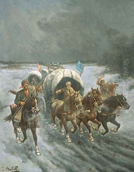 Russian Caravans in the Snow - view 1