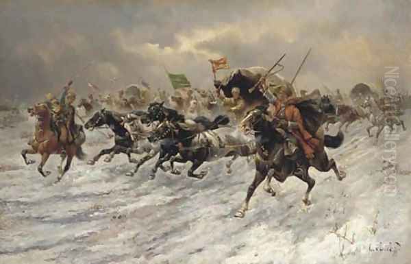 Russian Horsemen Storming the Battle Field - view 1