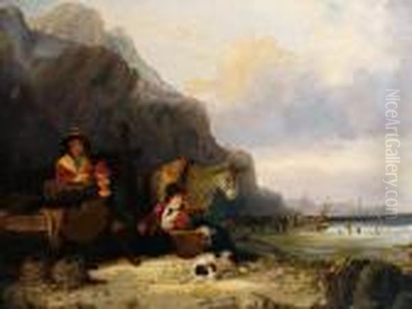 Coastal Scene With Figures In Foreground - view 1