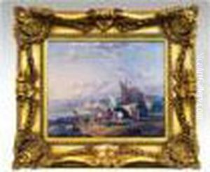 Fisherfolk On The Shore by William Joseph Shayer