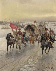 A Siberian gold convoy by Constantin Stoiloff