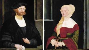 Portraits of a Gentleman and a Lady 1538 by Hans the Elder Schopfer