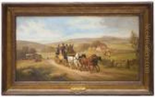 A Coach And Horses Traveling On A Country Lane - view 1