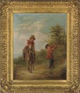Gathering Berries On A Coastal Path by William Joseph Shayer
