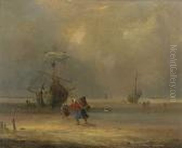 Pecheurs Et Bateaux Sur La Greve - view 1