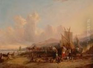 Fisherfolk On The Shore.