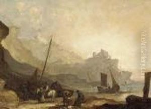 Fishermen Unloading The Catch by William Joseph Shayer