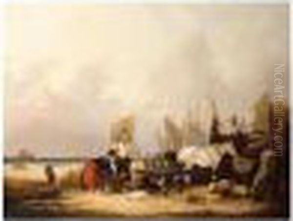 Fisherfolk On The Beach - view 1