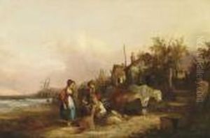 Fisherfolk On A Beach