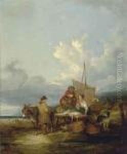 Selling Fish by Snr William Shayer