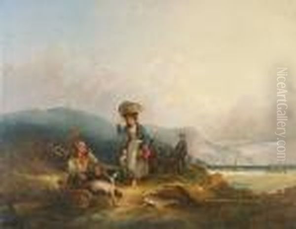 Fisherfolk And Their Catch By The Sea - view 1