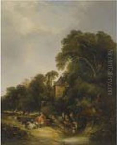 At The Ford by Snr William Shayer