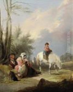 A Rest By The Wayside by Snr William Shayer