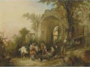 Travellers Resting by Snr William Shayer
