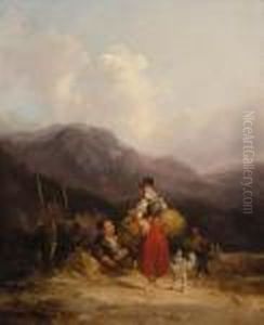 Figures Conversing On A Coastal Path