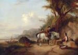 Horses And Figures On A Beach