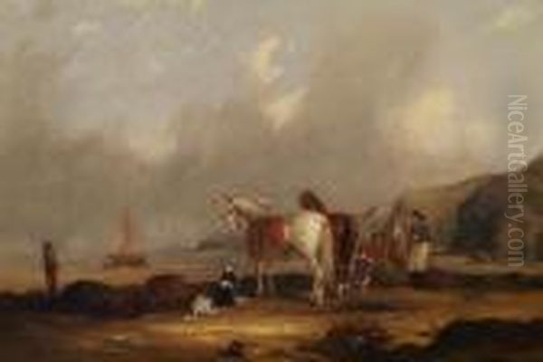 Fisherfolk And Horses On The Shore - view 1