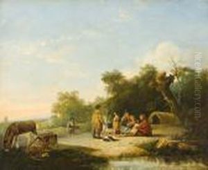 Gypsy Encampment. by Snr William Shayer