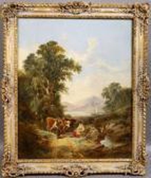 Man With Cows, O/c - view 1