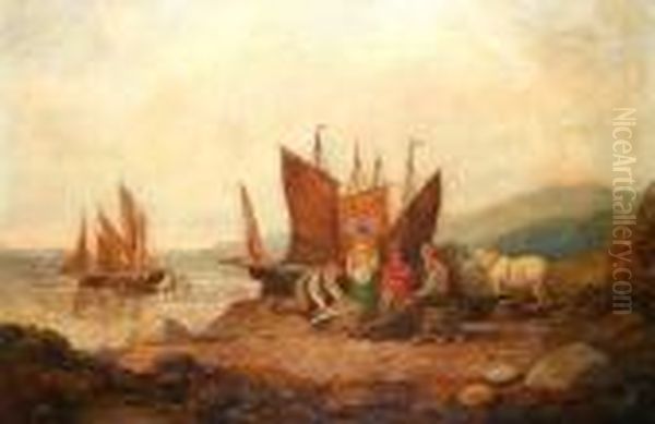 Fisherfolk On The Shore - view 1