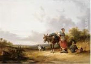 Peasants Resting On The Wayside by Snr William Shayer