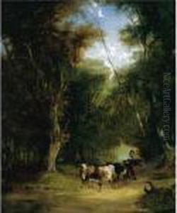 In The New Forest by Snr William Shayer
