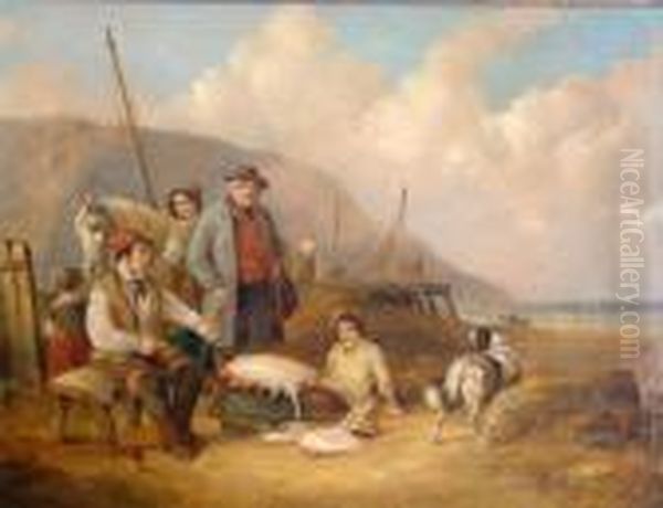 Fisherfolk On The Shore - view 1