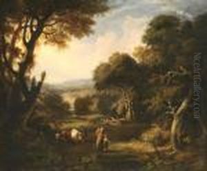 Herdsman Family In A Forest Glade