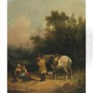 Old Man With A Horse (the Wayfarer); The Cowherd by Snr William Shayer