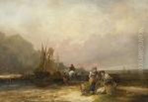 Unloading The Catch by Snr William Shayer
