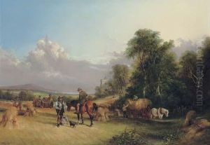 Bringing In The Harvest by Snr William Shayer