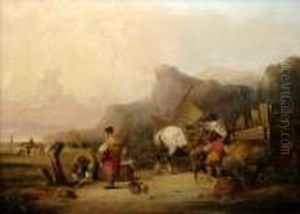 Sayer 1787-) 'low Tide', Signed Oil On Canvas, 71x92cm Sayer 1787-) 'low Tide', Signed Oil On Canvas, 71x92cm