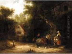 The Rabbit Sellers by Snr William Shayer