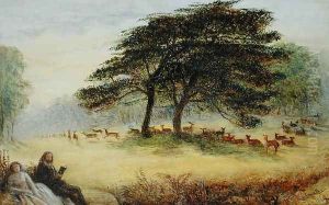 Lovers in Richmond Park Windsor Park by James Smetham