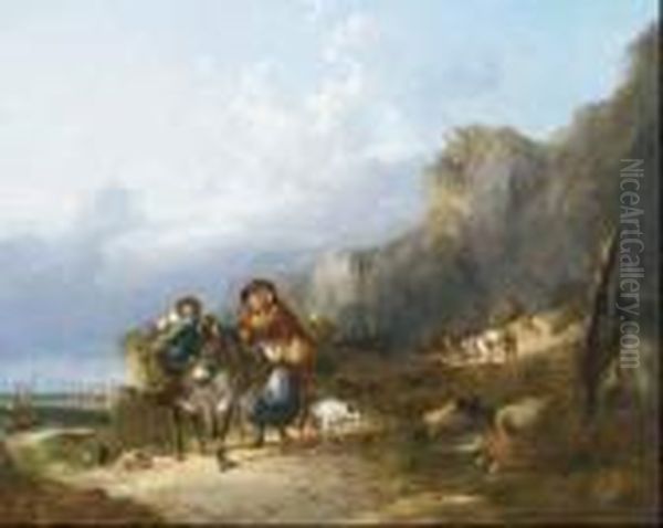Fisherfolk On A Beach - view 1