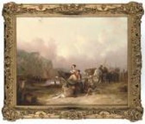 Fisherfolk By A Coastal Inlet
