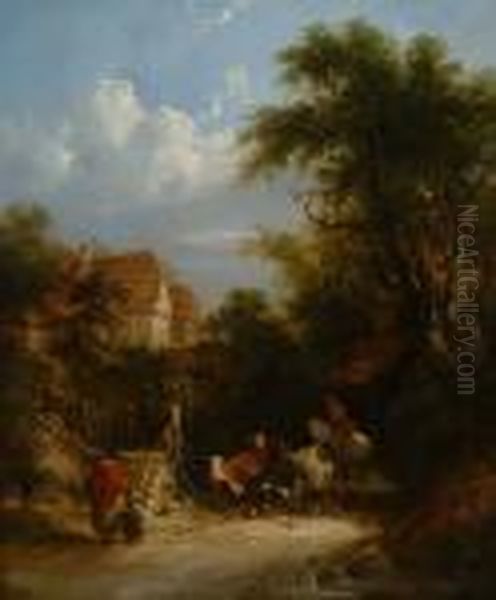Returning From Market by Snr William Shayer