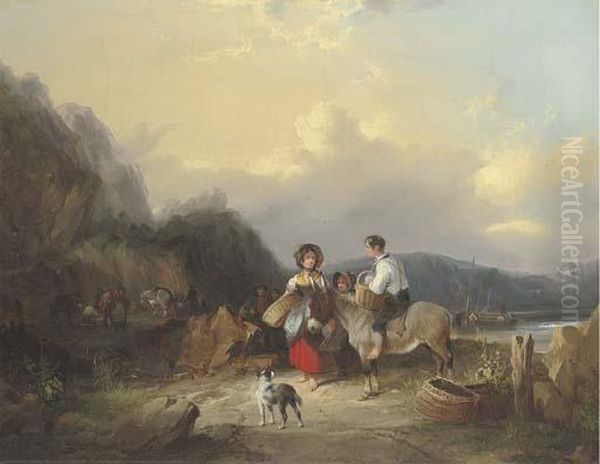 Fisherfolk In A Coastal Landscape - view 1