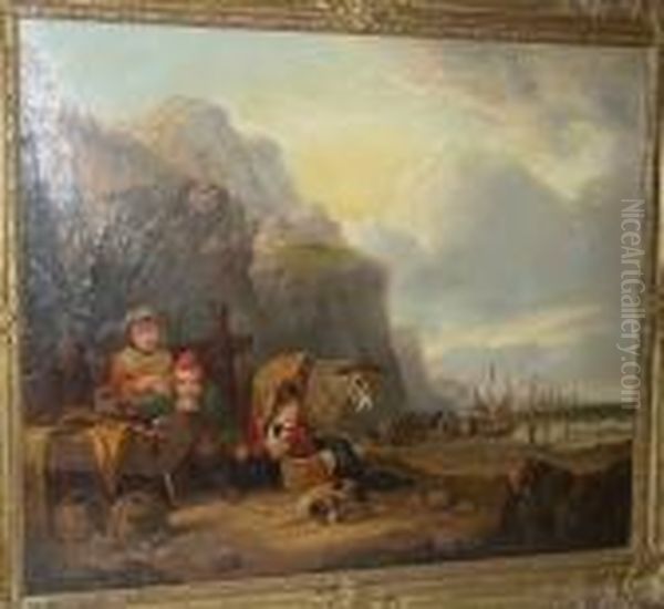 Fisherfolk On The Shore - view 1