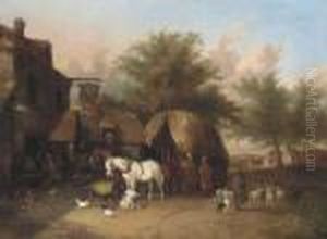 Outside The Inn by Snr William Shayer