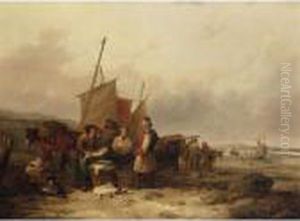 Bargaining For Fish by Snr William Shayer