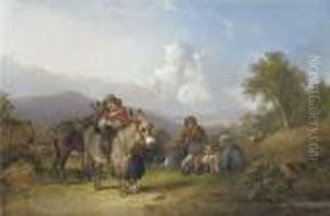 Travellers In An Extensive
Landscape, Traditionally Identified Asperlieu Common Near Southampton by Snr William Shayer