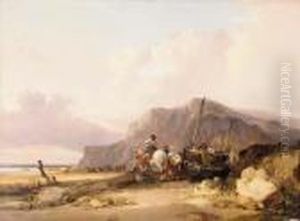 On The Shore by Snr William Shayer