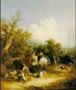 Gypsy Family by Snr William Shayer