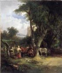 The Gypsy Encampment by Snr William Shayer
