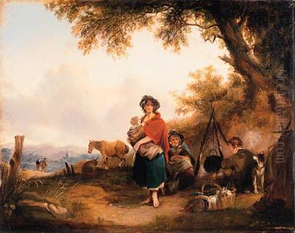 A Gypsy Encampment - view 1