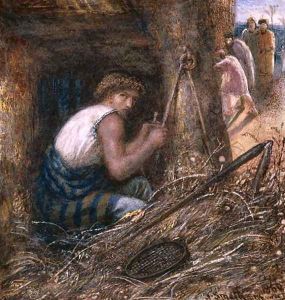 Saul Hiding among the Stuff, 1866 by James Smetham