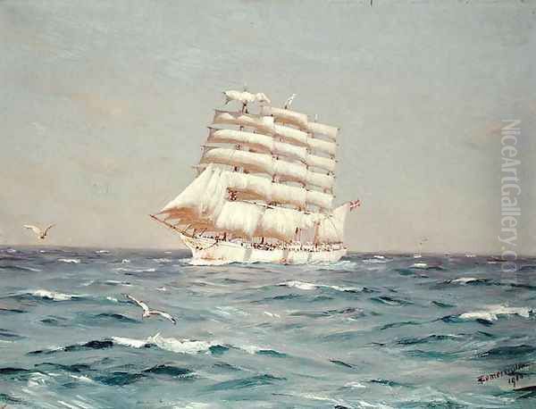 The Viking, a four-masted Barque Under Full Sail, 1910 - view 1