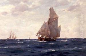 A Ketch and a Brigantine off the Coast, c.1905 A Ketch and a Brigantine off the Coast, c.1905