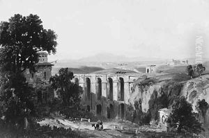 Civita Castellana and Mount Soracte, 1852 by Russell Smith